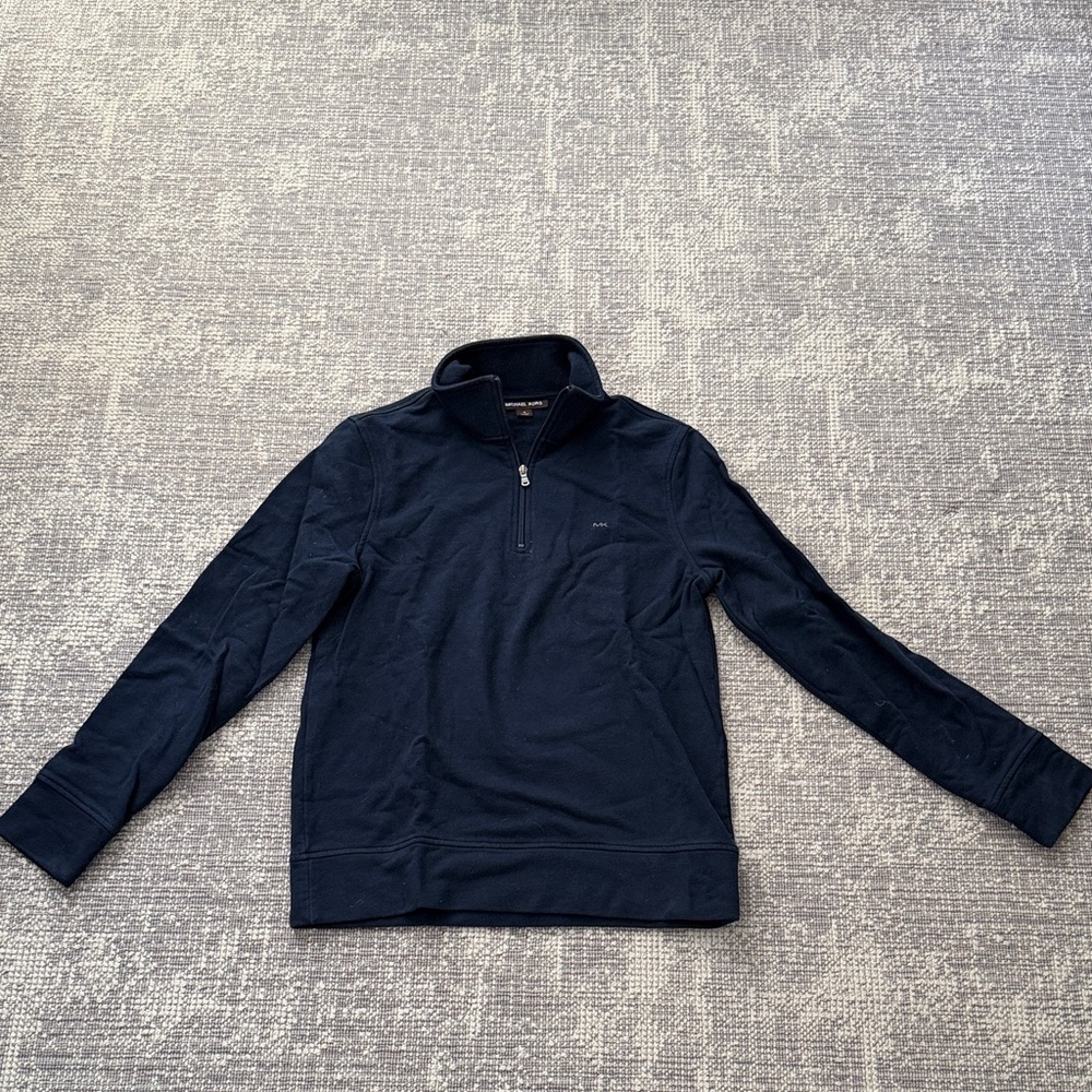 Michael Kors Navy Zip Up Sweater